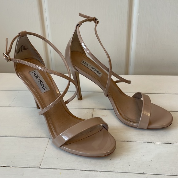 Steve Madden Strappy Stilettos, Tan, W 8.5 - Picture 3 of 7